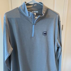 Peter Millar PGA TOUR LOGO Qtr zip sweater lightweight size L